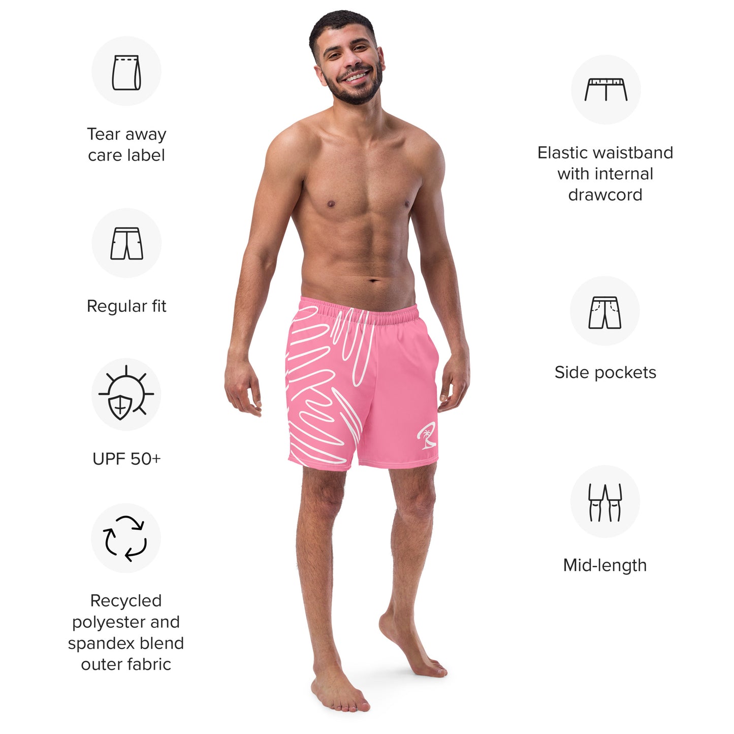 OceanFlow Swim Trunks - Tickle Me Pink