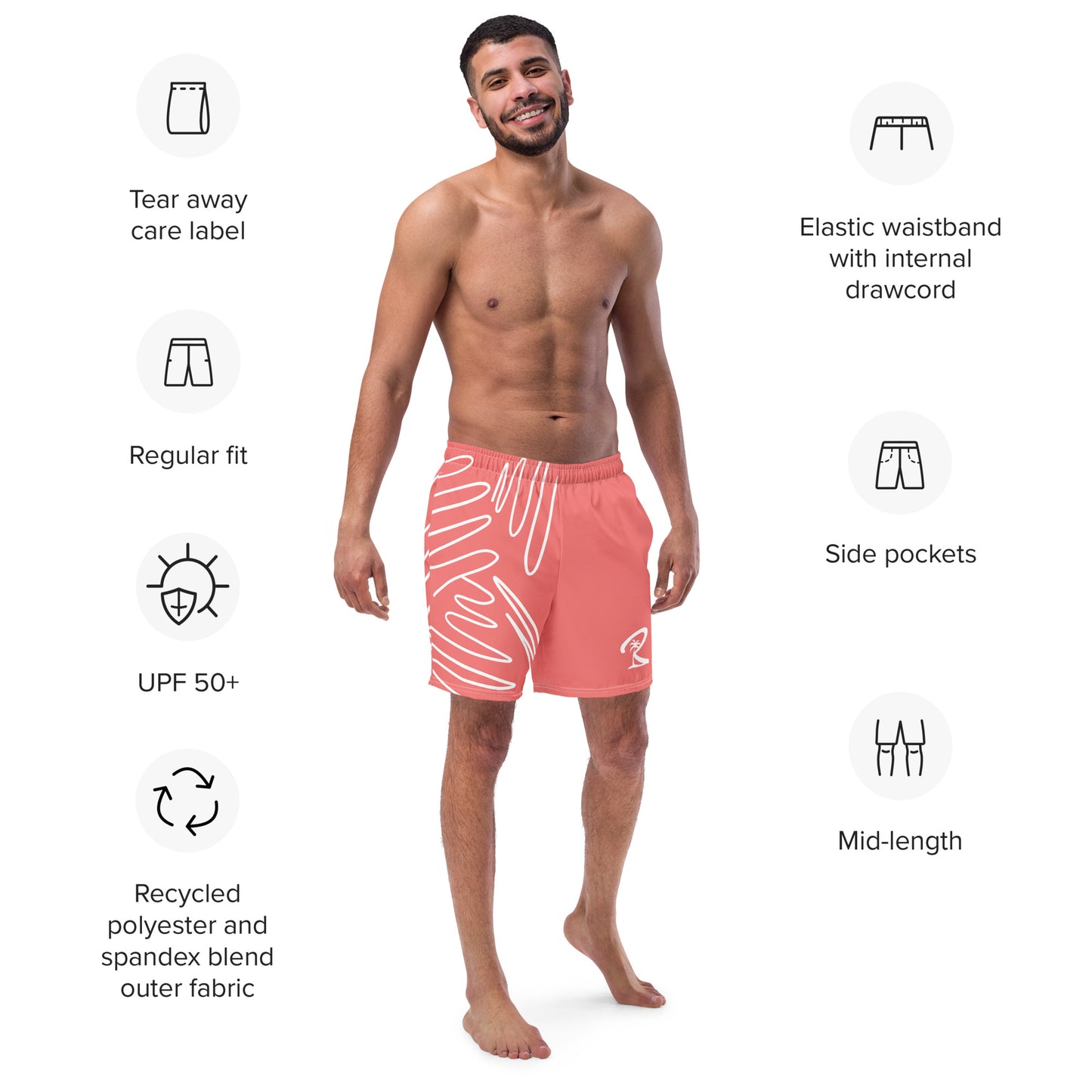 OceanFlow Swim Trunks - Salmon